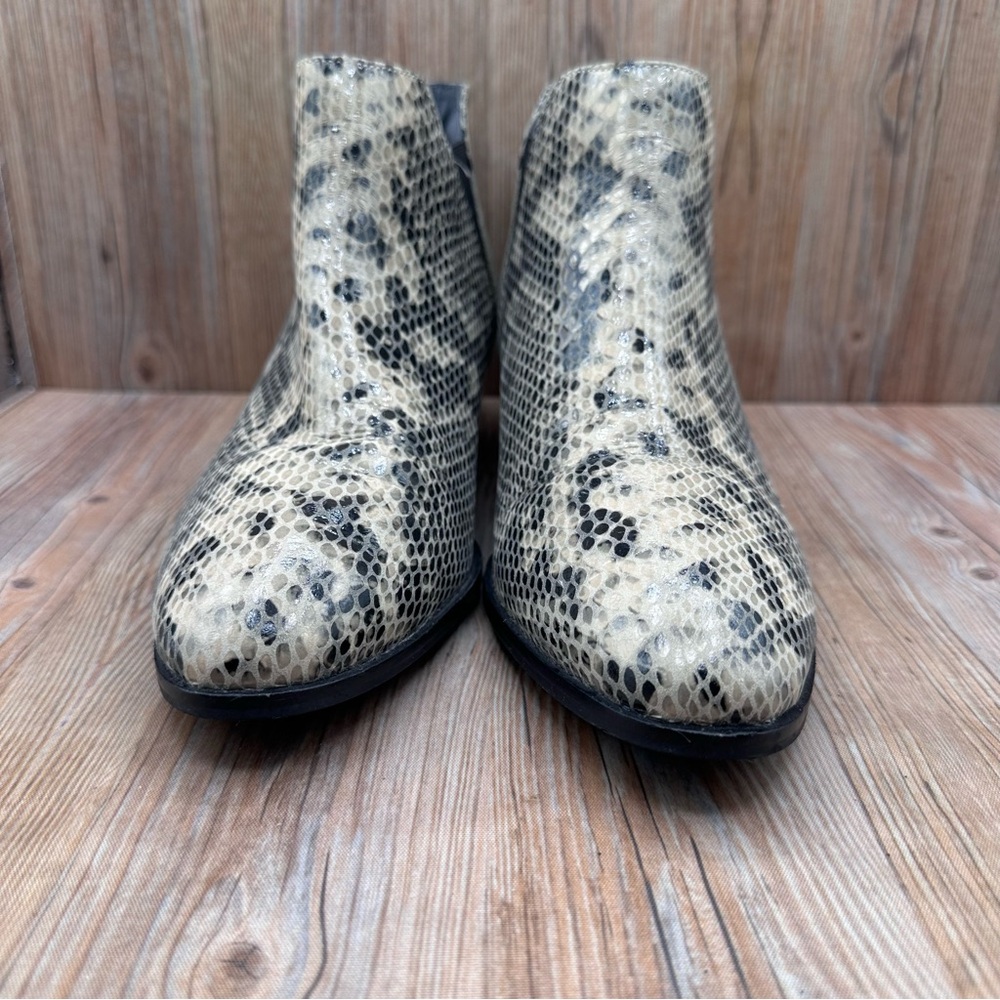 Seychelles Anthropologie Waiting For You Python Leather Ankle Booties Chelsea View 3